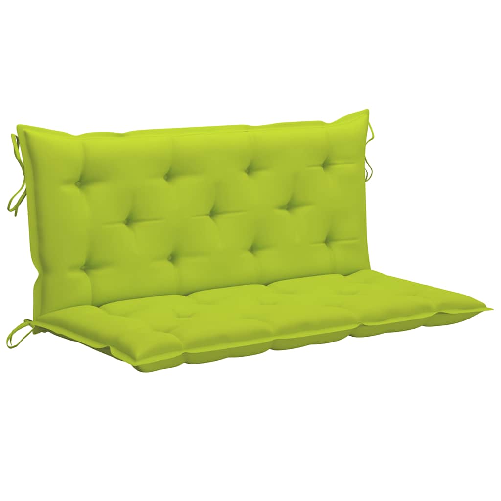 Dondolo con Cuscino Verde Brillante 120 cm in Massello di Teak