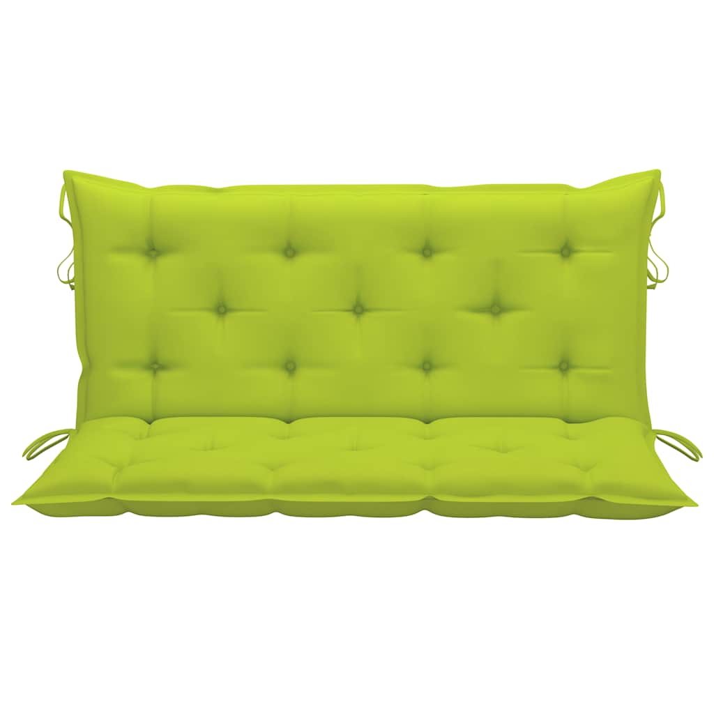 Dondolo con Cuscino Verde Brillante 120 cm in Massello di Teak