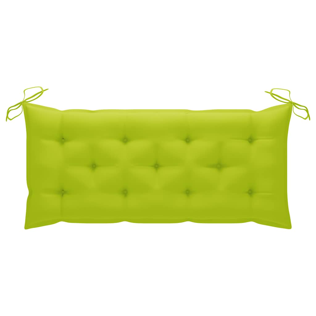 Dondolo con Cuscino Verde Brillante 120 cm in Massello di Teak