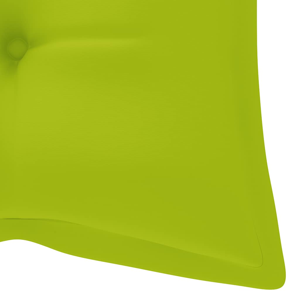 Dondolo con Cuscino Verde Brillante 120 cm in Massello di Teak