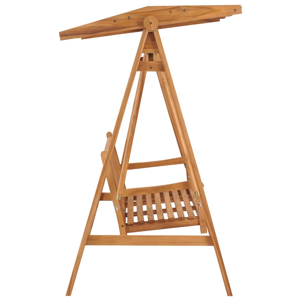 Dondolo con Cuscino Grigio 170 cm in Massello di Teak