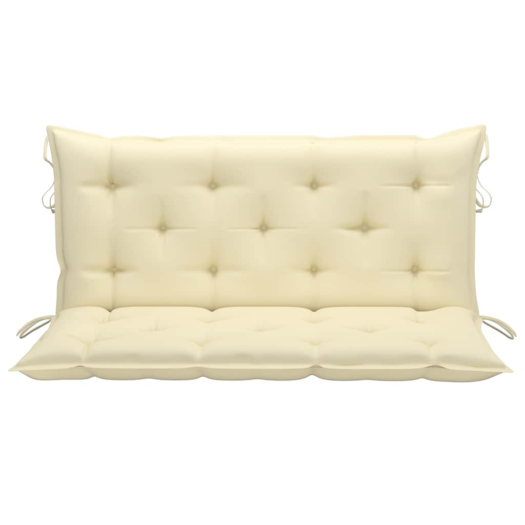 Dondolo con Cuscino Bianco 170 cm in Massello di Teak