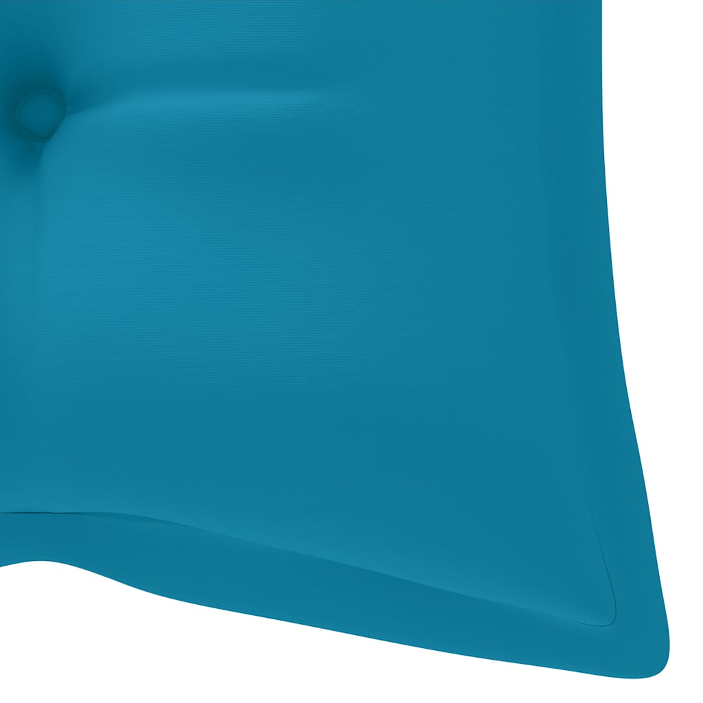 Dondolo con Cuscino Azzurro 170 cm in Massello di Teak