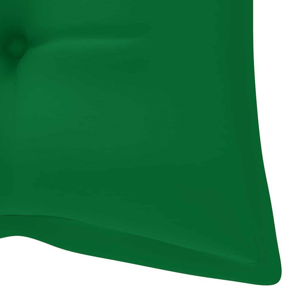 Dondolo con Cuscino Verde 170 cm in Massello di Teak