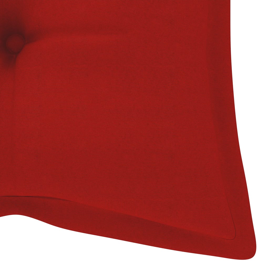 Dondolo con Cuscino Rosso 170 cm in Massello di Teak
