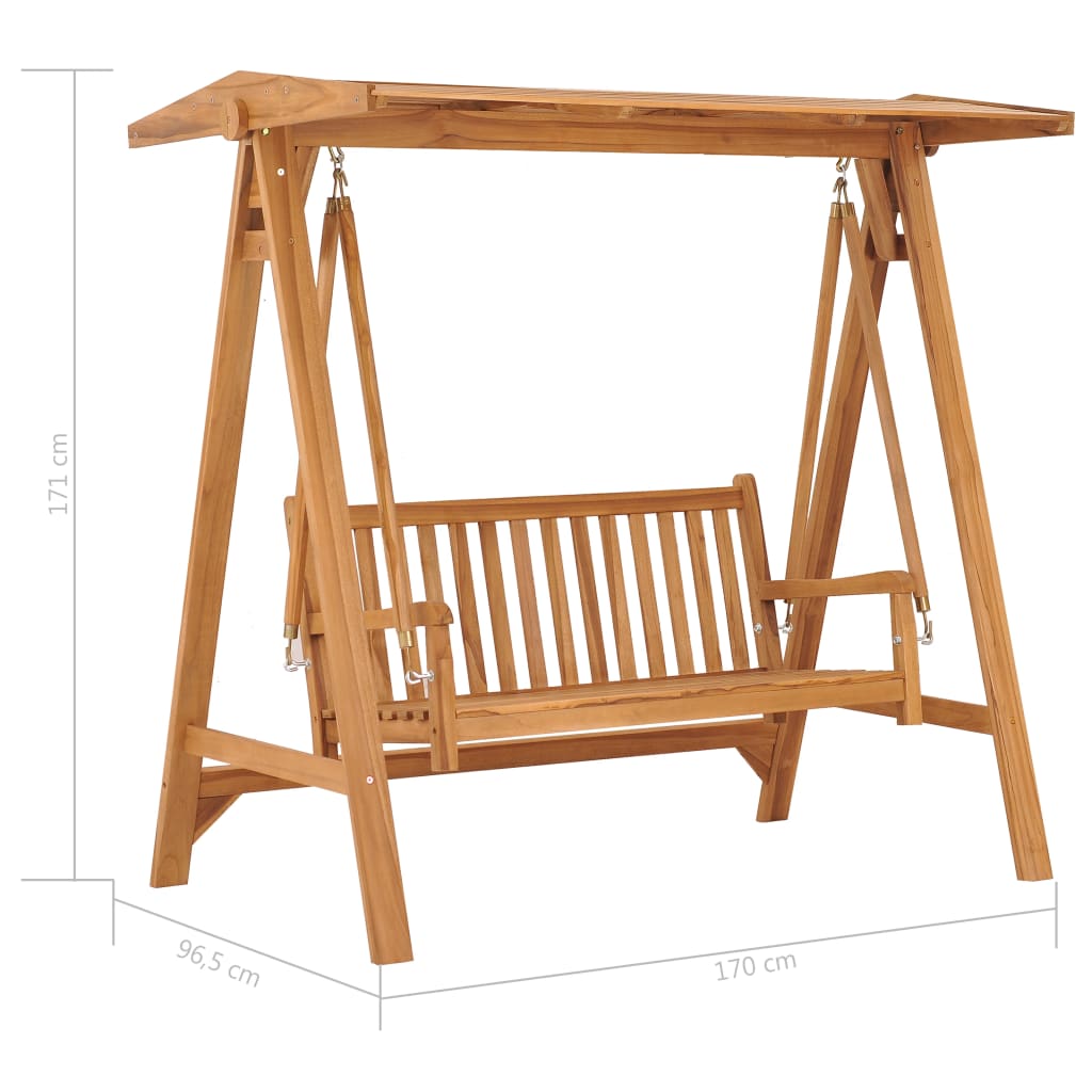 Dondolo con Cuscino Grigio Talpa 170 cm in Massello di Teak