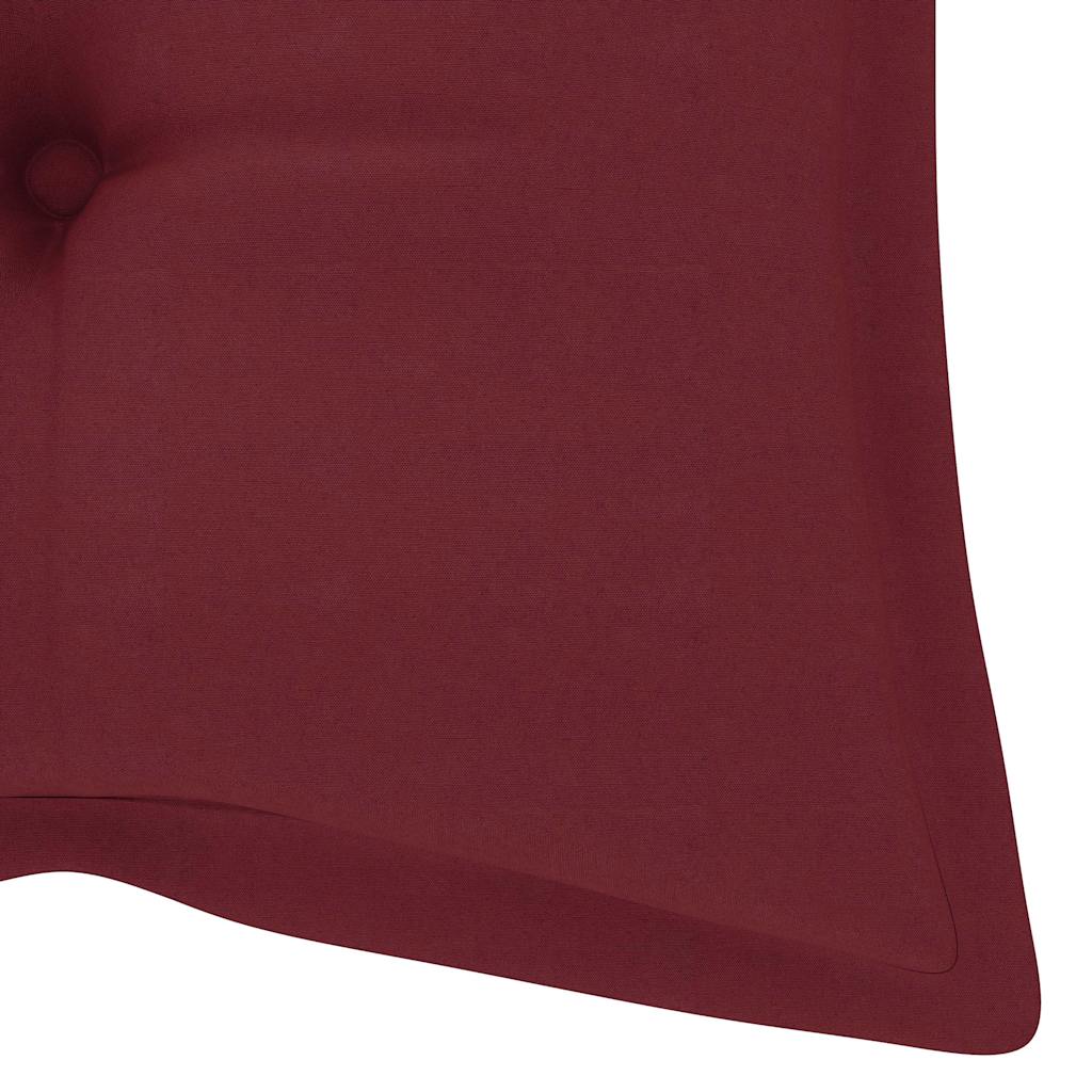 Dondolo con Cuscino Rosso Vino 170 cm Massello di Teak