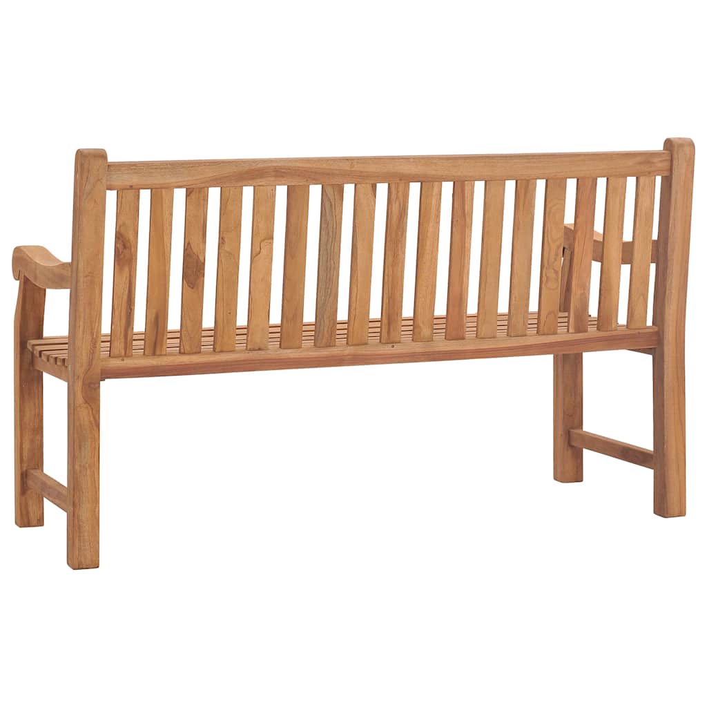 Panca da Giardino con Cuscino 150 cm in Legno Massello di Teak