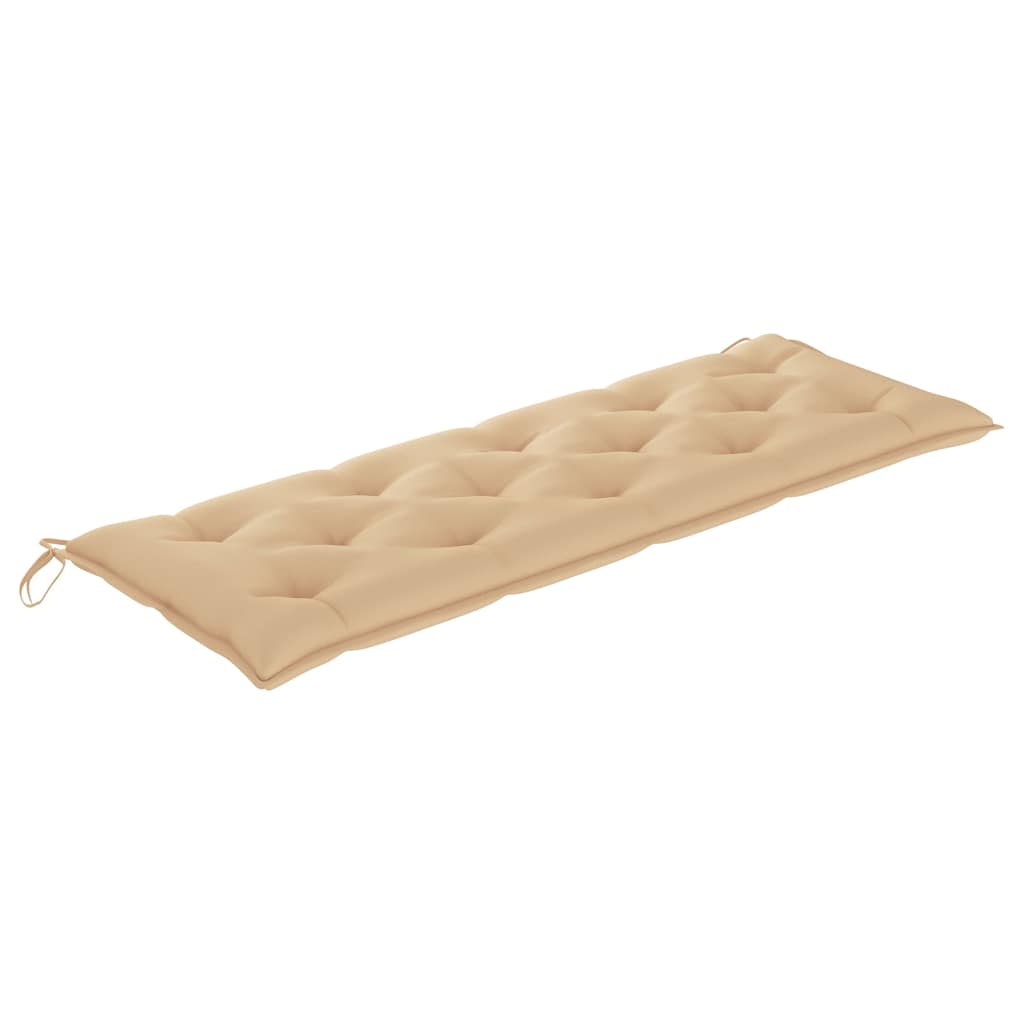 Panca da Giardino con Cuscino 150 cm in Legno Massello di Teak