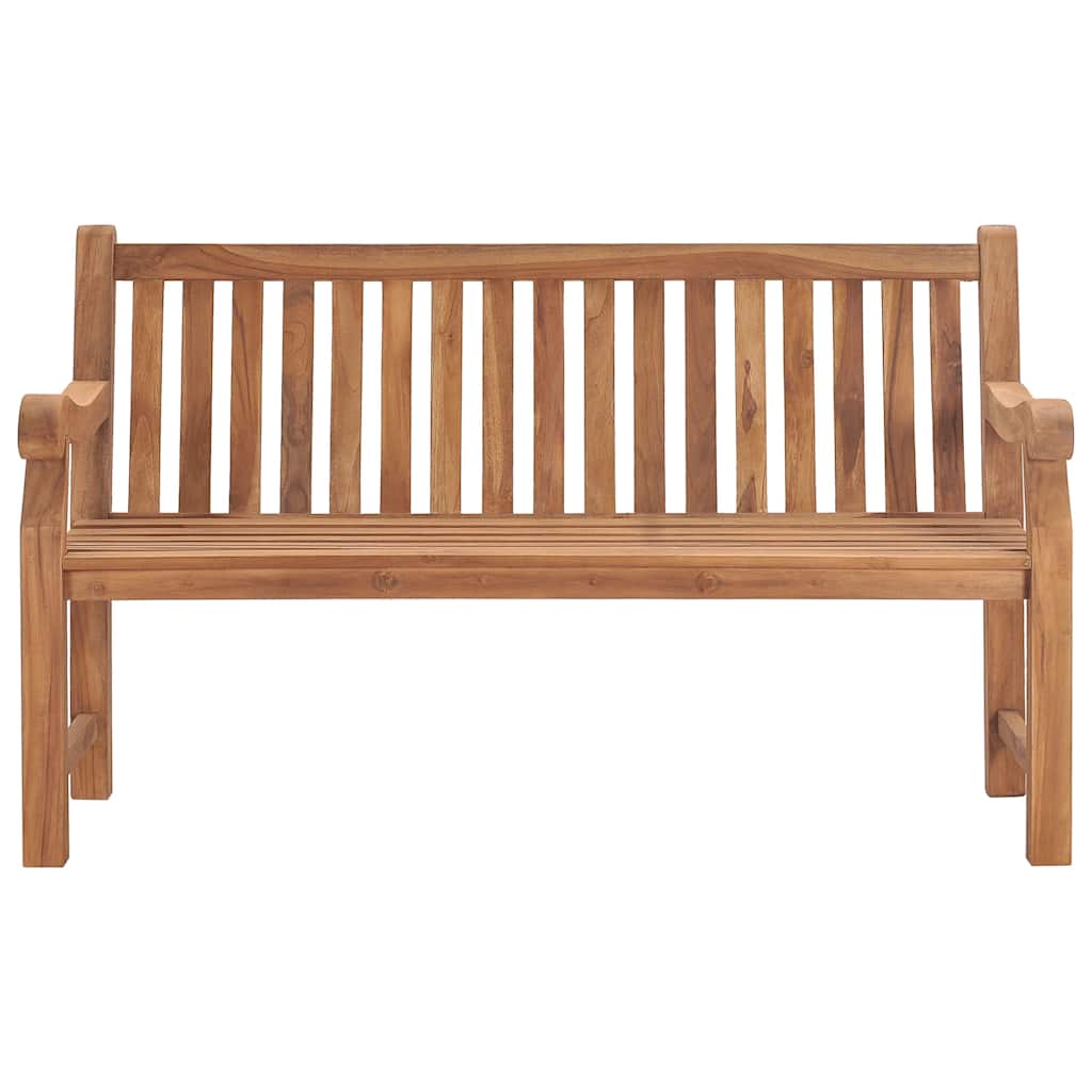 Panca da Giardino con Cuscino 150 cm in Legno Massello di Teak