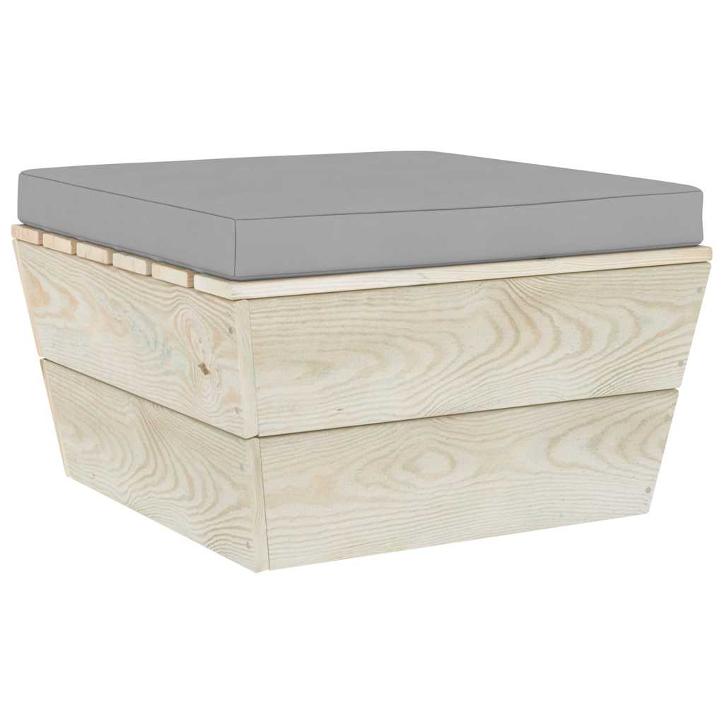 Set Divani da Giardino su Pallet 6 pz con Cuscini Legno Abete