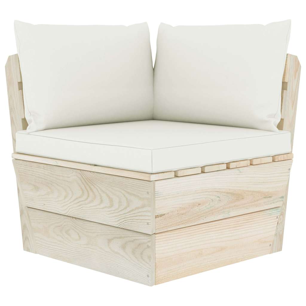 Set Divani da Giardino su Pallet 6 pz con Cuscini Legno Abete