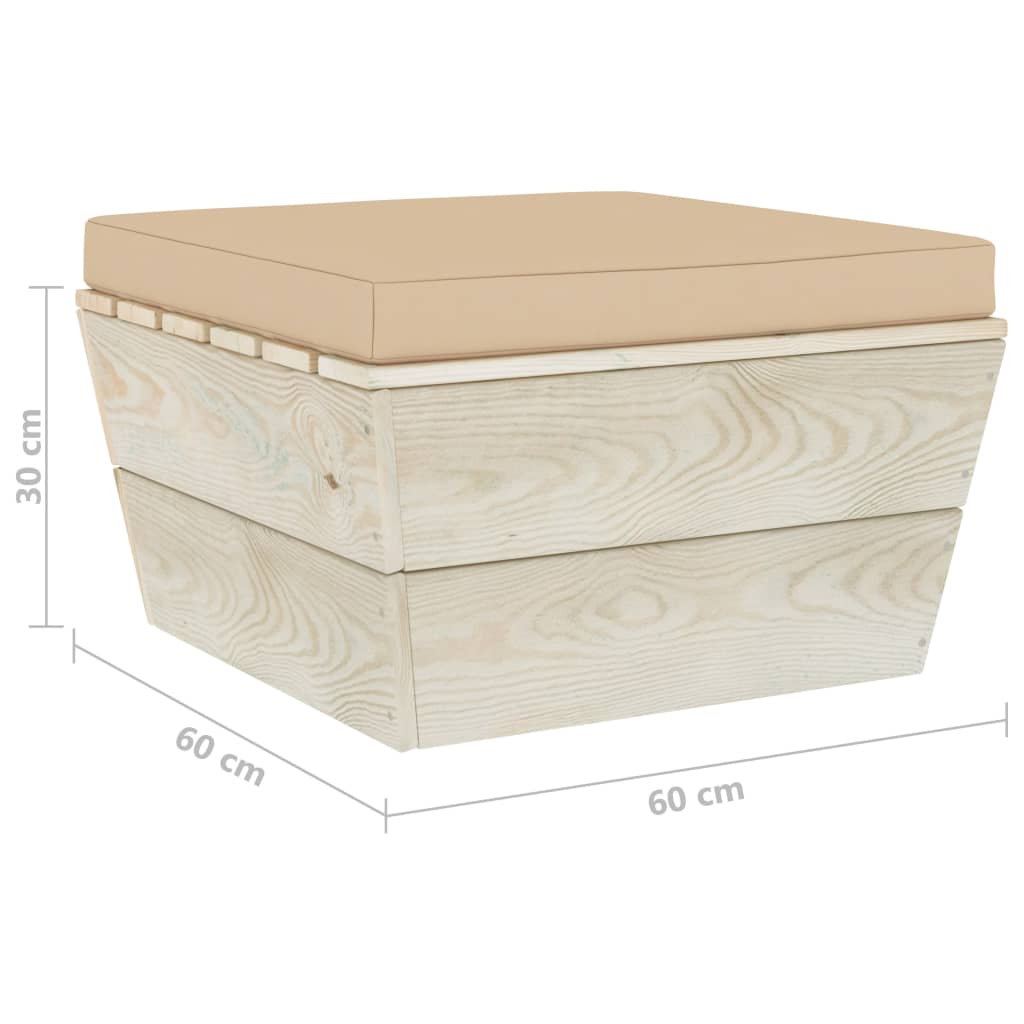 Set Divani da Giardino su Pallet 6 pz con Cuscini Legno Abete