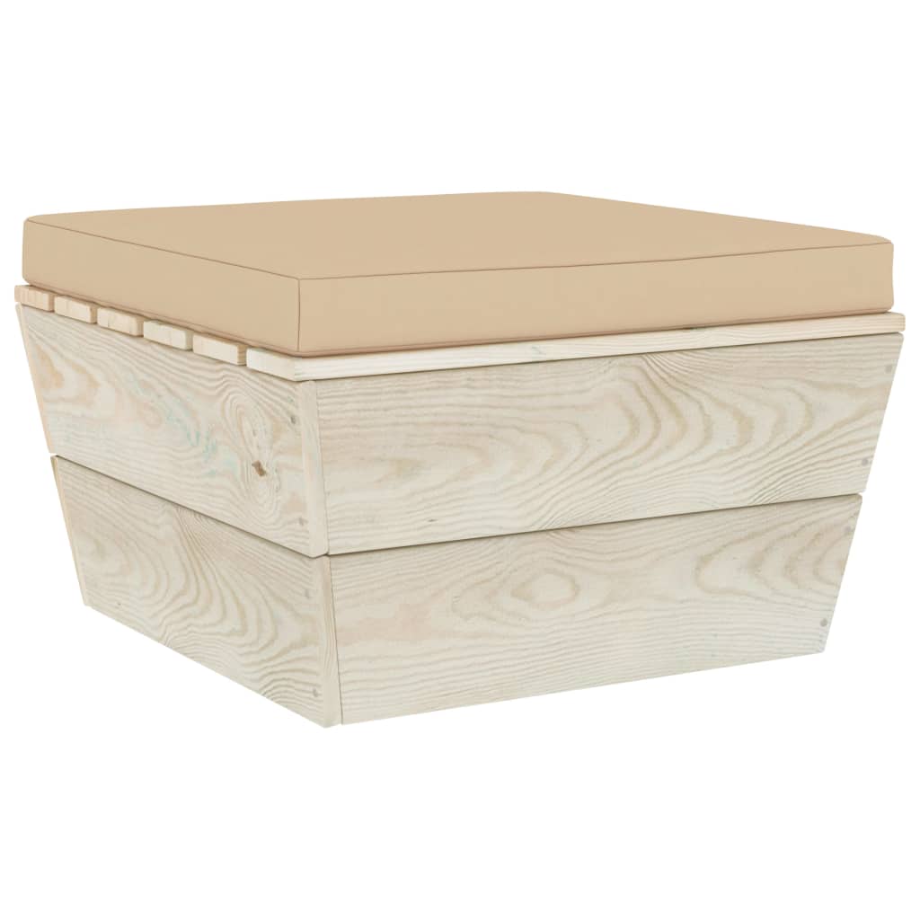 Set Divani da Giardino su Pallet 6 pz con Cuscini Legno Abete