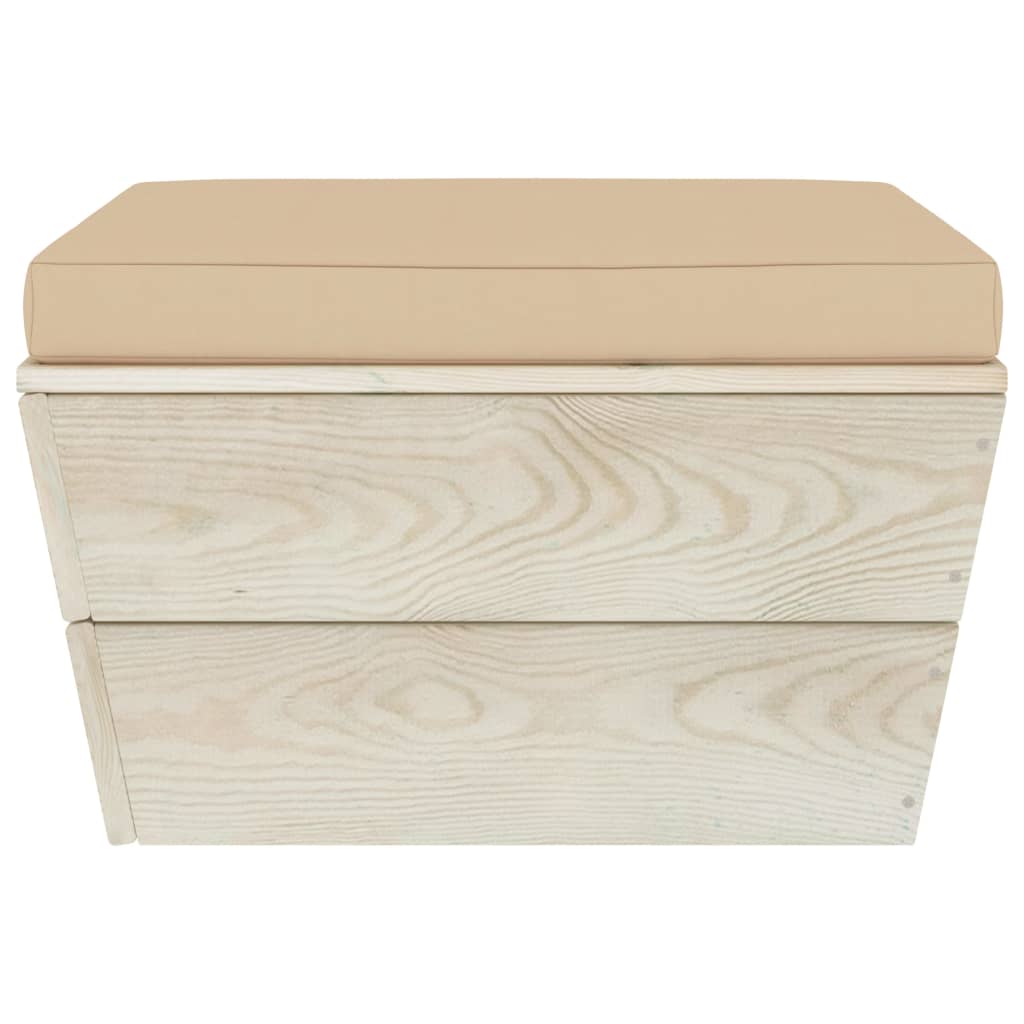 Set Divani da Giardino su Pallet 6 pz con Cuscini Legno Abete