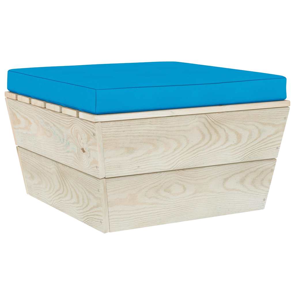Set Divani da Giardino su Pallet 6 pz con Cuscini Legno Abete