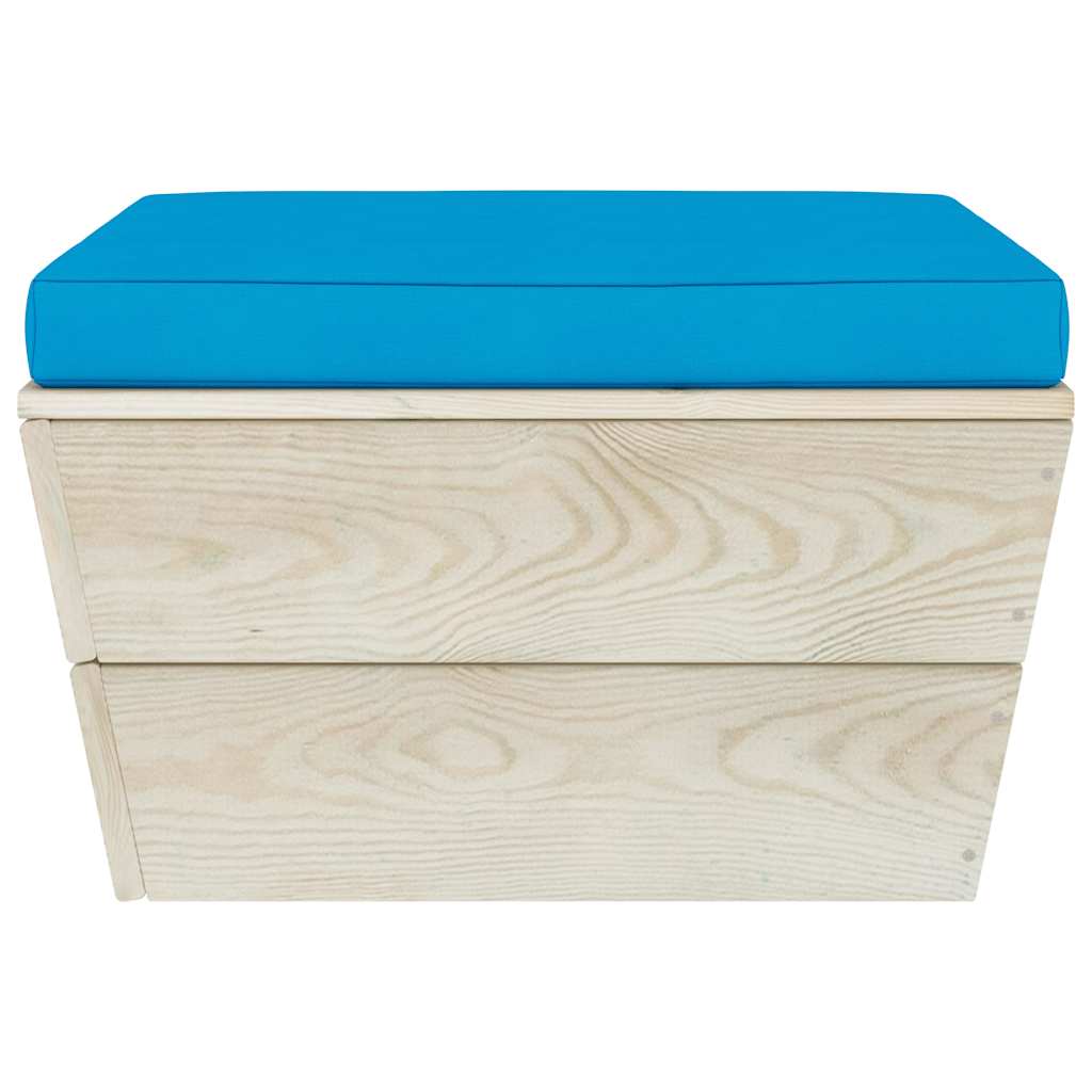 Set Divani da Giardino su Pallet 6 pz con Cuscini Legno Abete