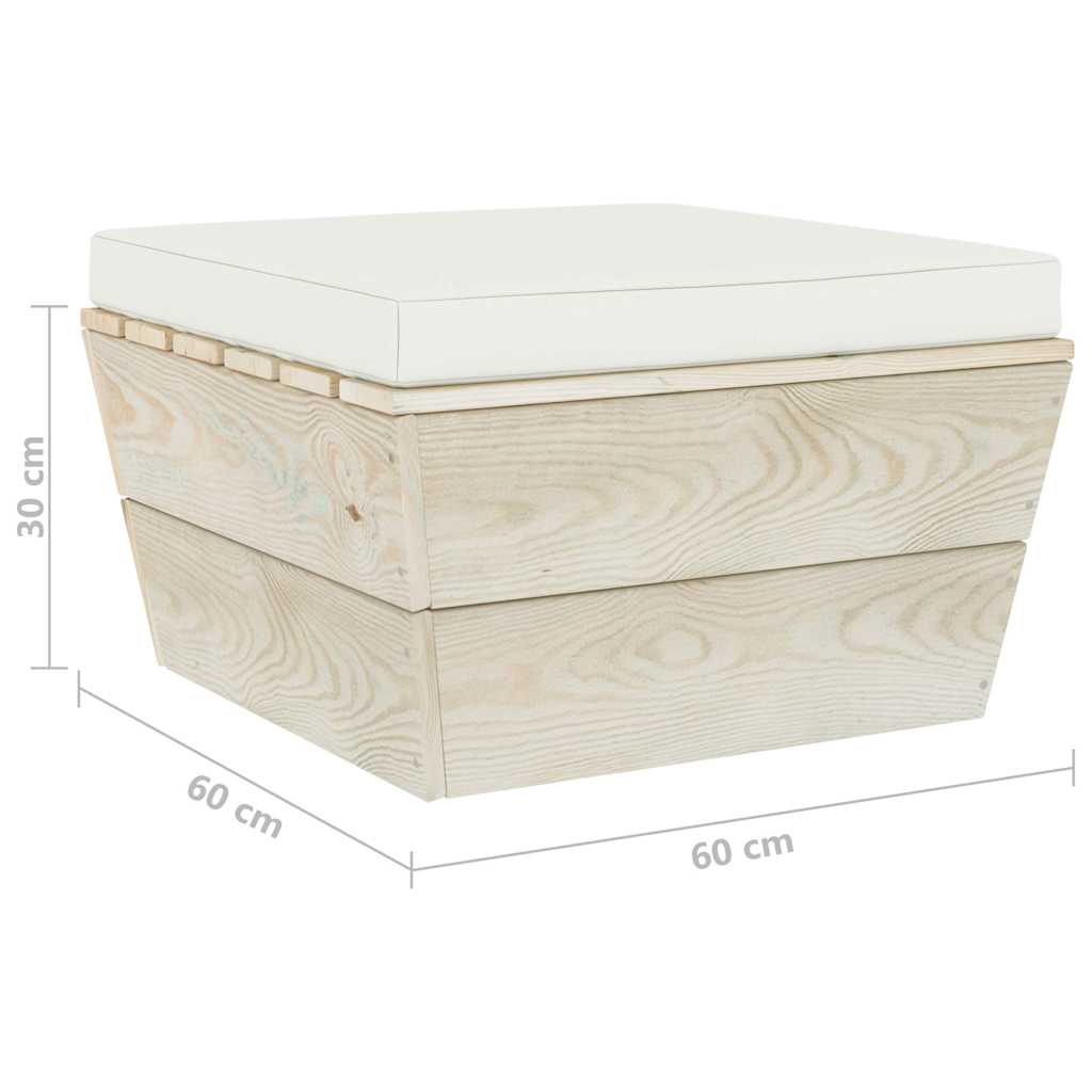 Set Divani da Giardino su Pallet 6 pz con Cuscini Legno Abete