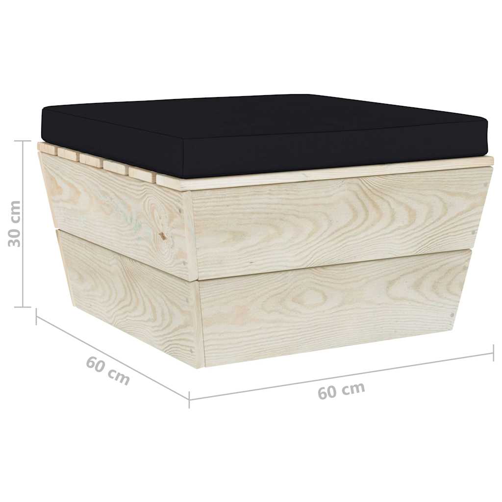 Set Divani da Giardino su Pallet 6 pz con Cuscini Legno Abete