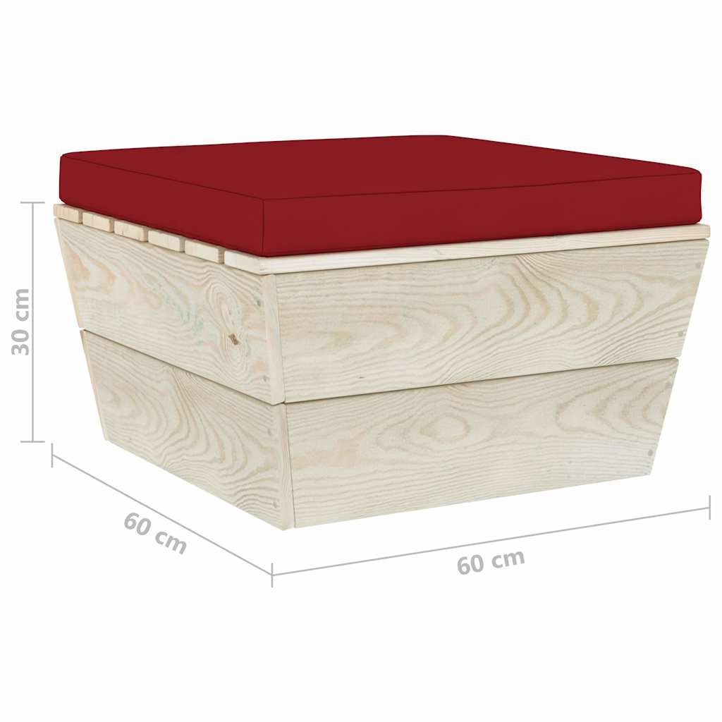 Set Divani da Giardino su Pallet 6 pz con Cuscini Legno Abete
