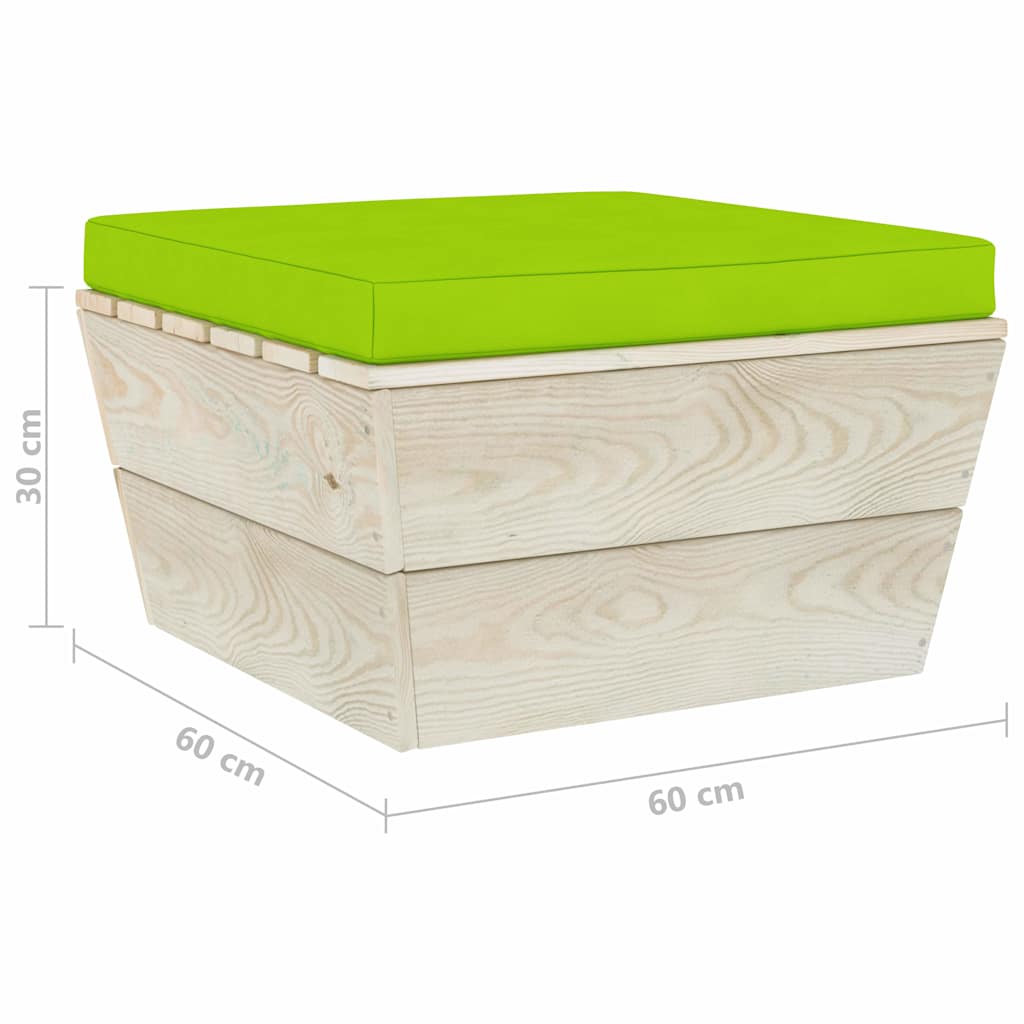 Set Divani da Giardino su Pallet 6 pz con Cuscini Legno Abete