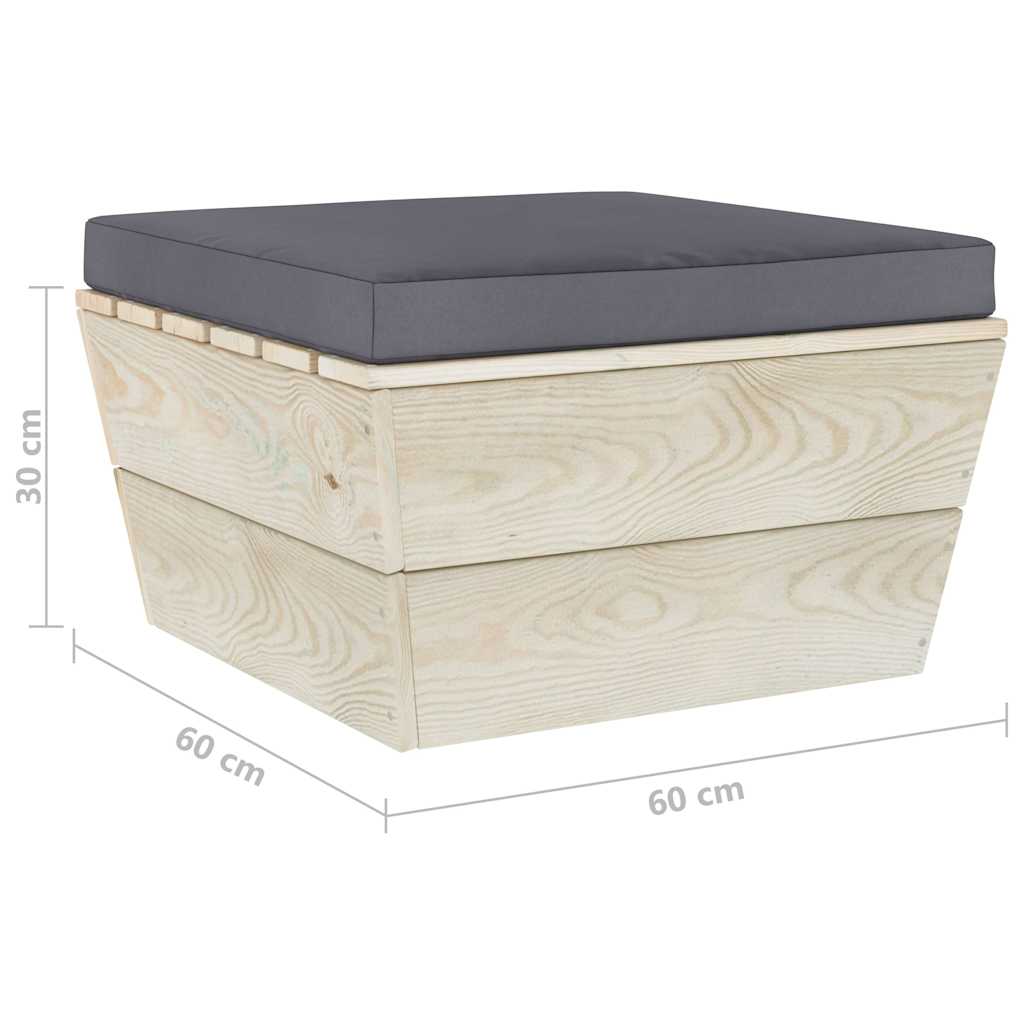 Salotto da Giardino 6 pz Legno Abete Impregnato Cuscini Antracite
