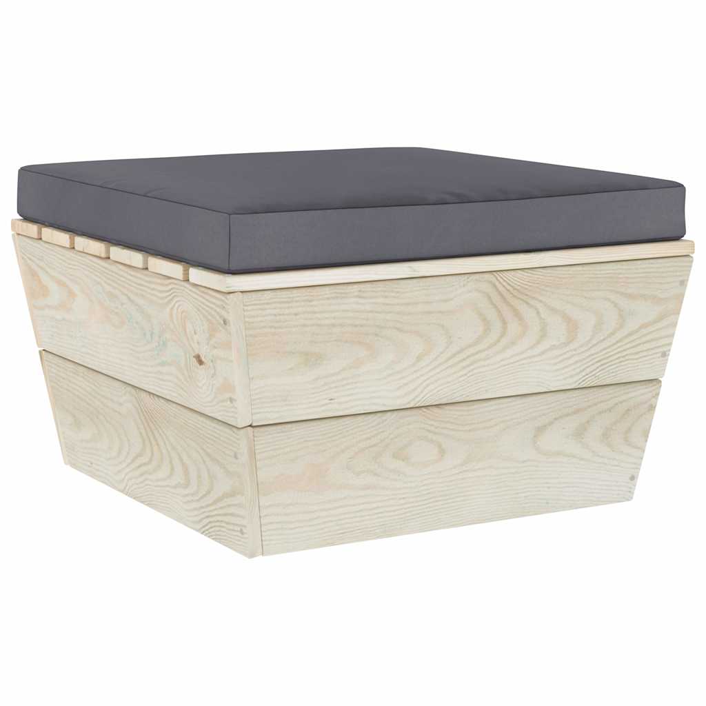 Salotto da Giardino 6 pz Legno Abete Impregnato Cuscini Antracite