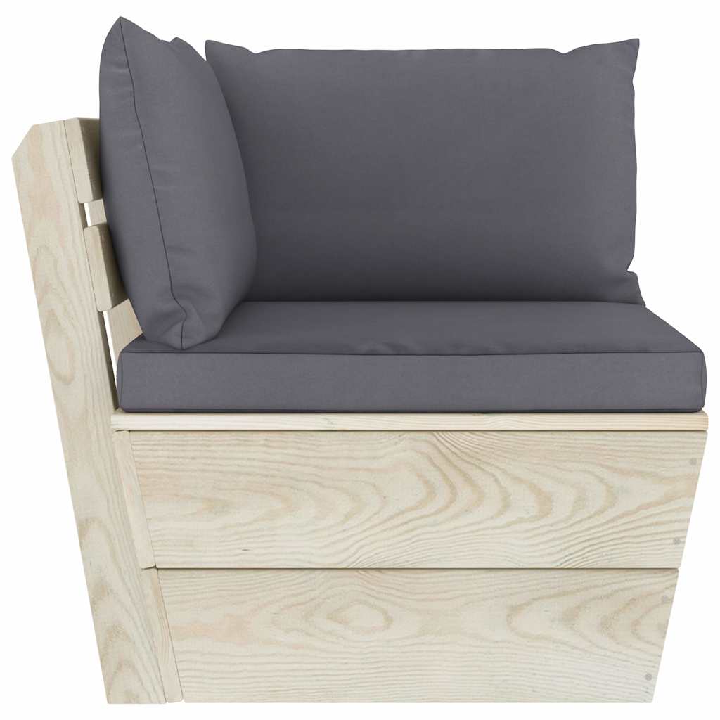 Salotto da Giardino 6 pz Legno Abete Impregnato Cuscini Antracite