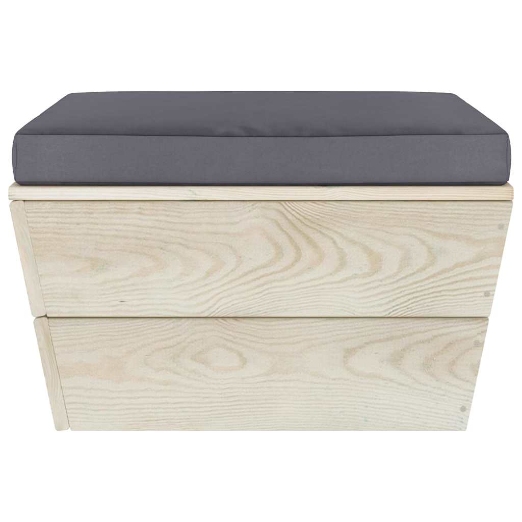 Salotto da Giardino 6 pz Legno Abete Impregnato Cuscini Antracite