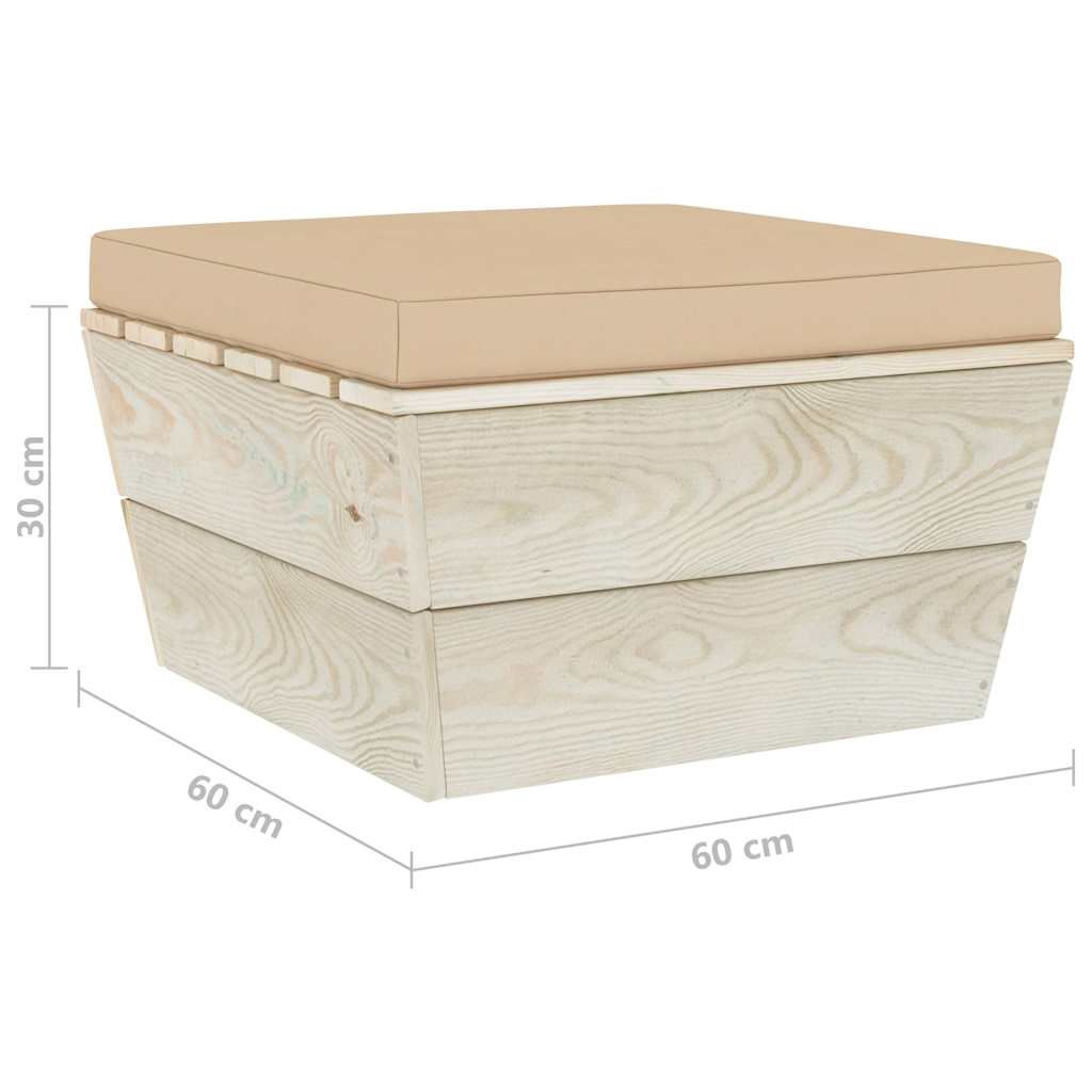 Set Divani da Giardino su Pallet 6 pz con Cuscini Legno Abete