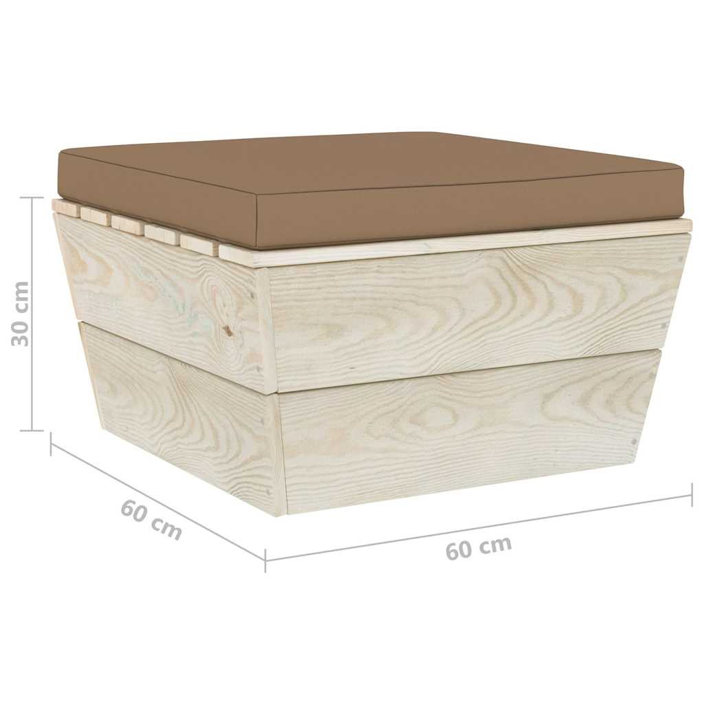 Set Divani da Giardino su Pallet 6 pz con Cuscini Legno Abete