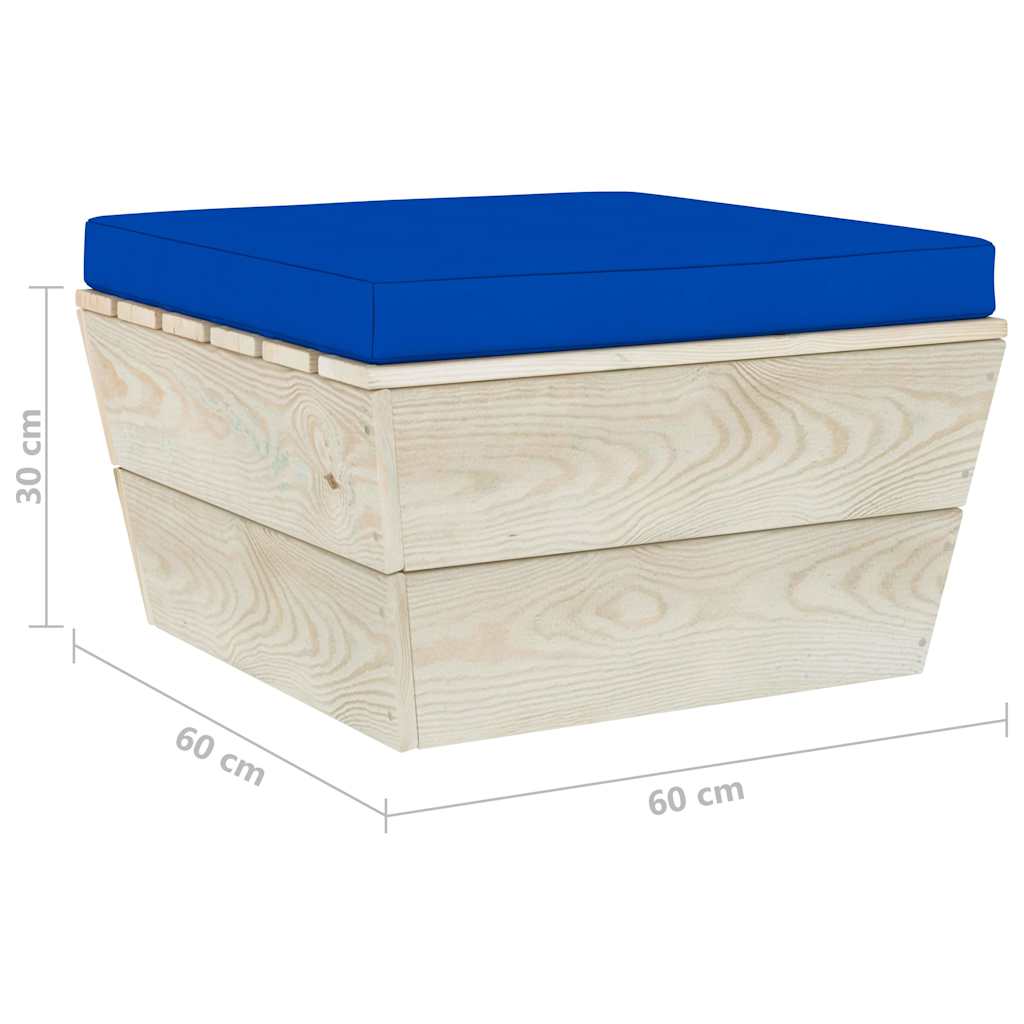 Set Divani da Giardino su Pallet 6 pz con Cuscini Legno Abete