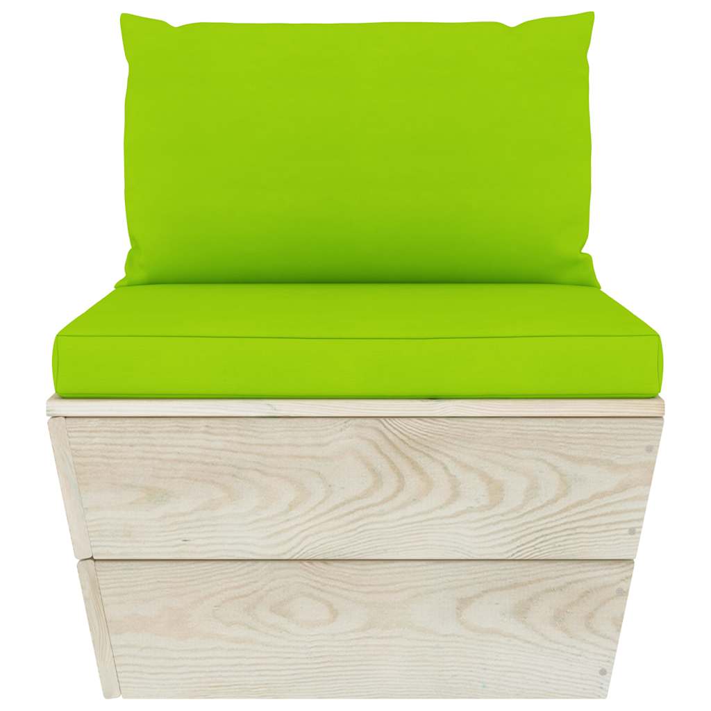 Set Divani da Giardino su Pallet 6 pz con Cuscini Legno Abete