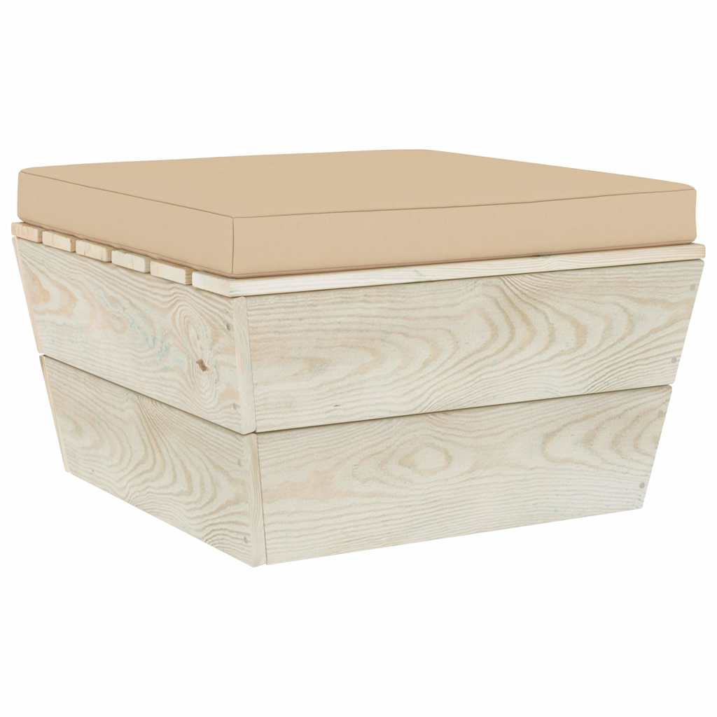 Set Divani da Giardino su Pallet 7 pz con Cuscini Legno Abete