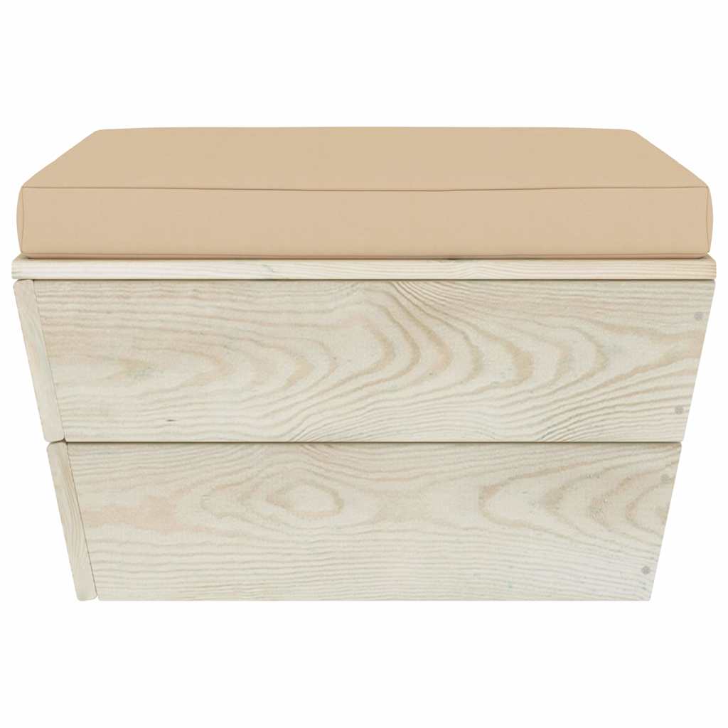 Set Divani da Giardino su Pallet 7 pz con Cuscini Legno Abete