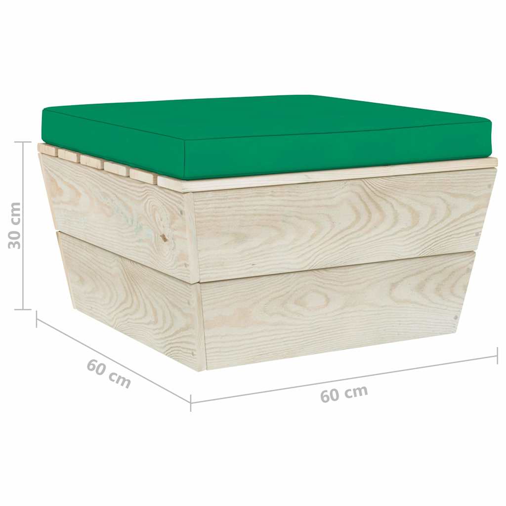 Set Divani da Giardino su Pallet 7 pz con Cuscini Legno Abete