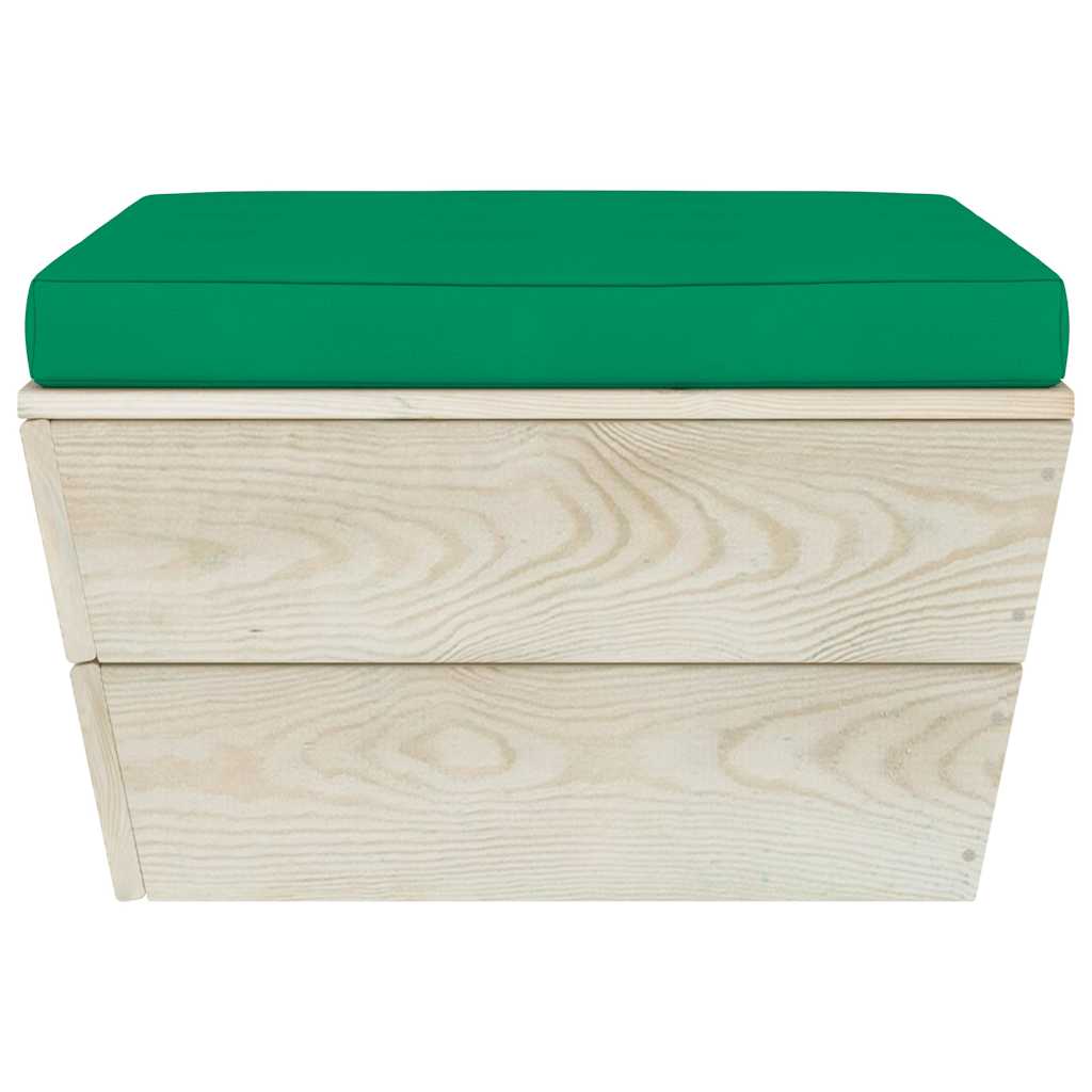 Set Divani da Giardino su Pallet 7 pz con Cuscini Legno Abete
