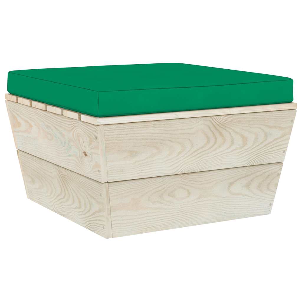 Set Divani da Giardino su Pallet 7 pz con Cuscini Legno Abete