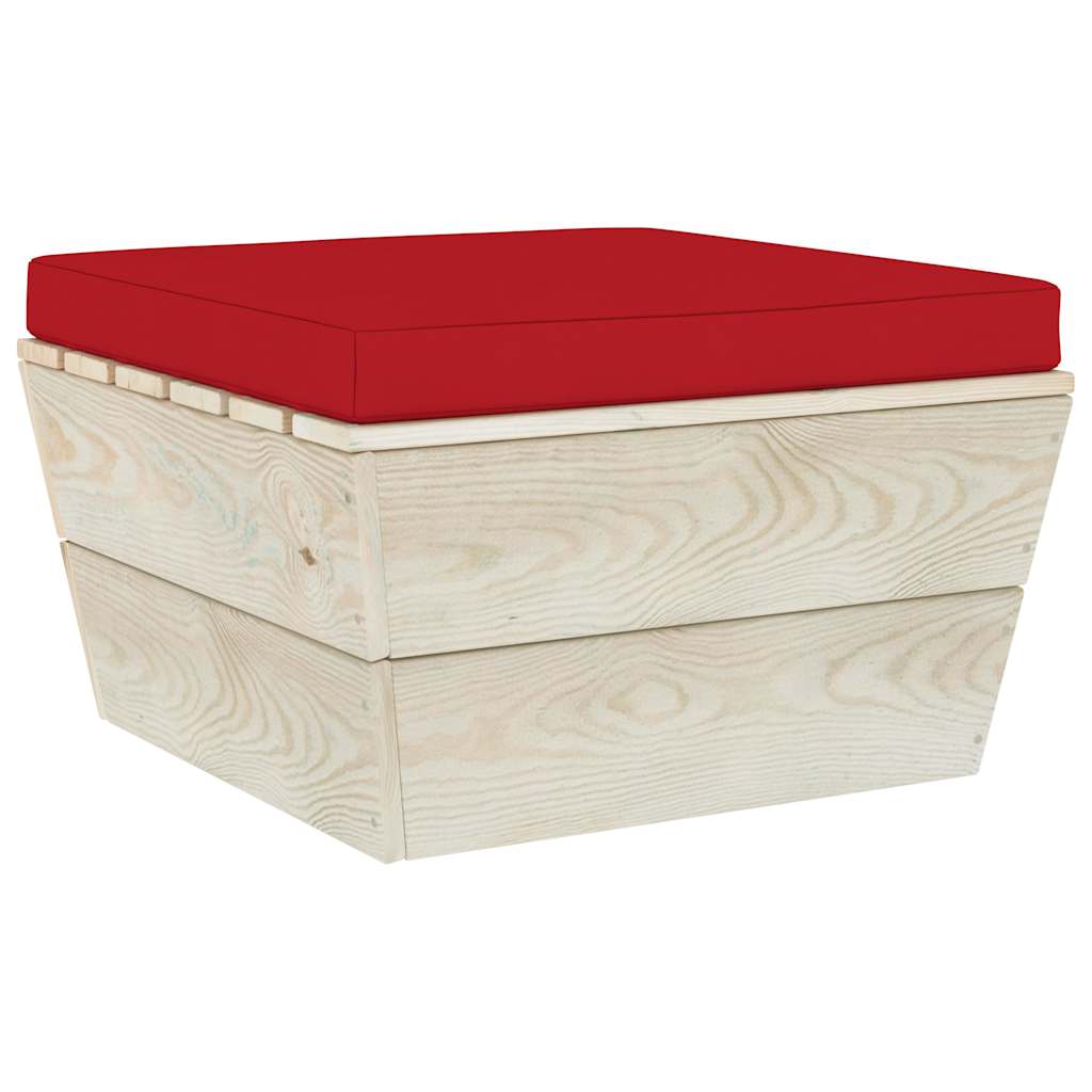 Set Divani da Giardino su Pallet 7 pz con Cuscini Legno Abete