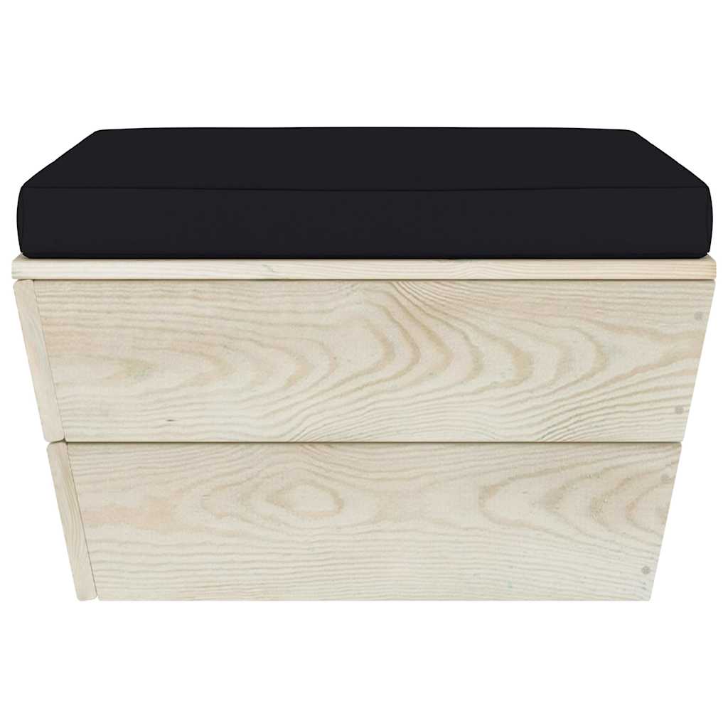 Set Divani da Giardino su Pallet 7 pz con Cuscini Legno Abete
