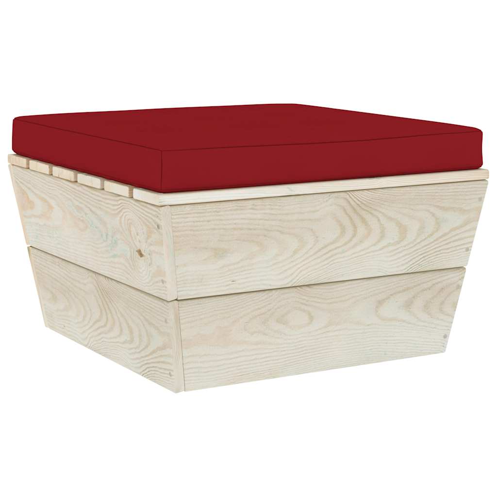 Set Divani da Giardino su Pallet 7 pz con Cuscini Legno Abete