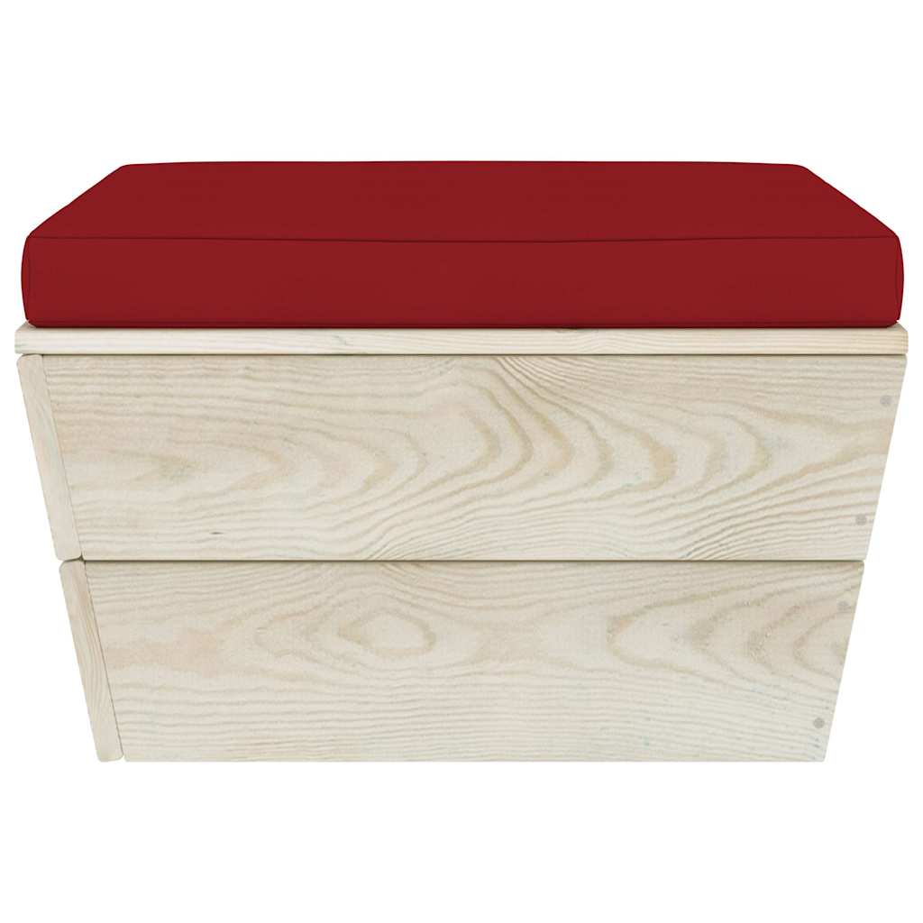 Set Divani da Giardino su Pallet 7 pz con Cuscini Legno Abete