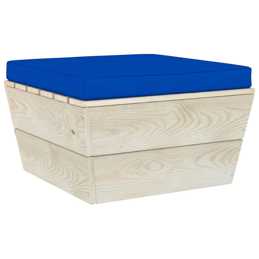 Set Divani da Giardino su Pallet 7 pz con Cuscini Legno Abete