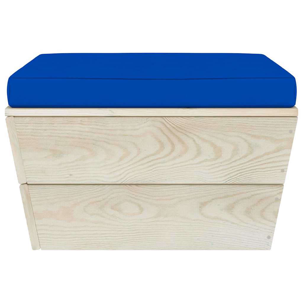 Set Divani da Giardino su Pallet 7 pz con Cuscini Legno Abete