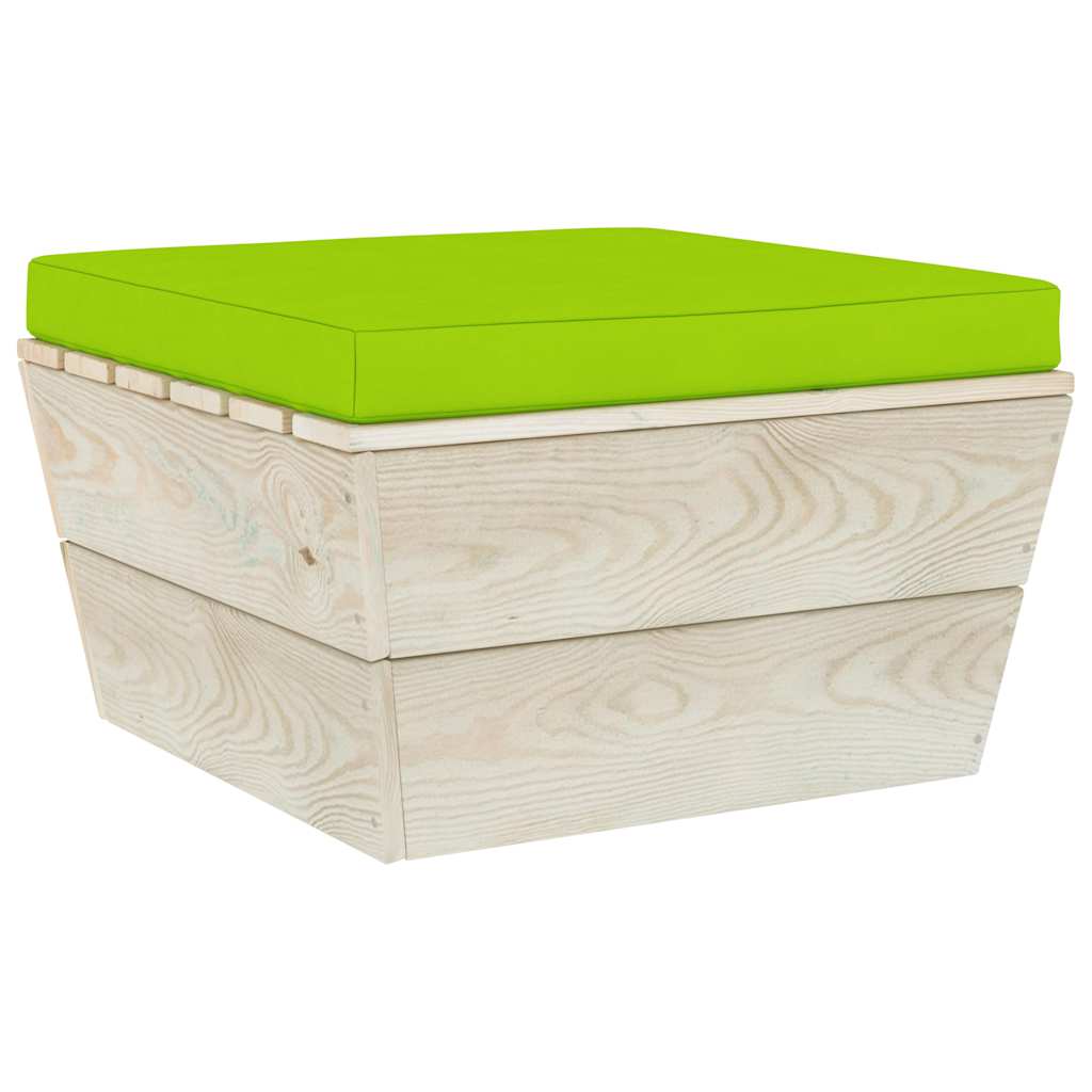 Set Divani da Giardino su Pallet 7 pz con Cuscini Legno Abete