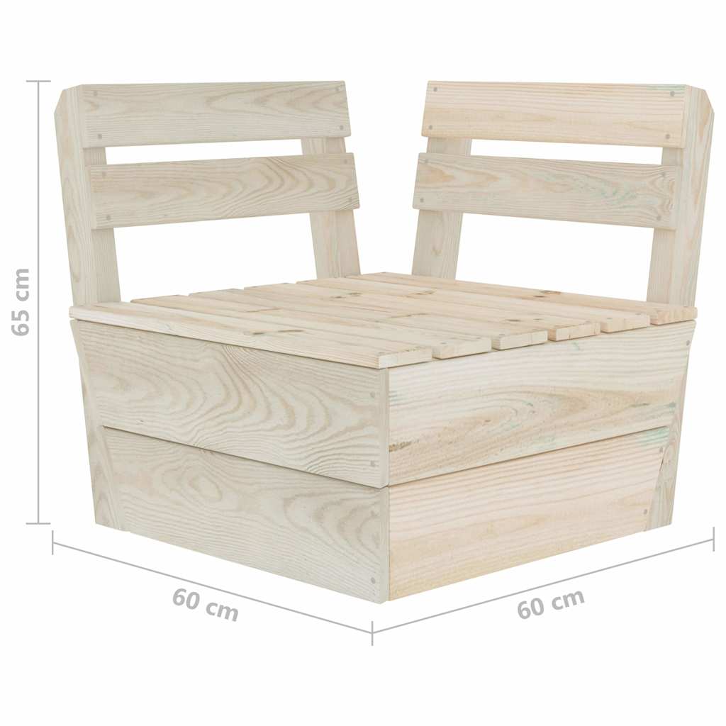 Set Divani da Giardino su Pallet 10 pz in Legno Abete Impregnato