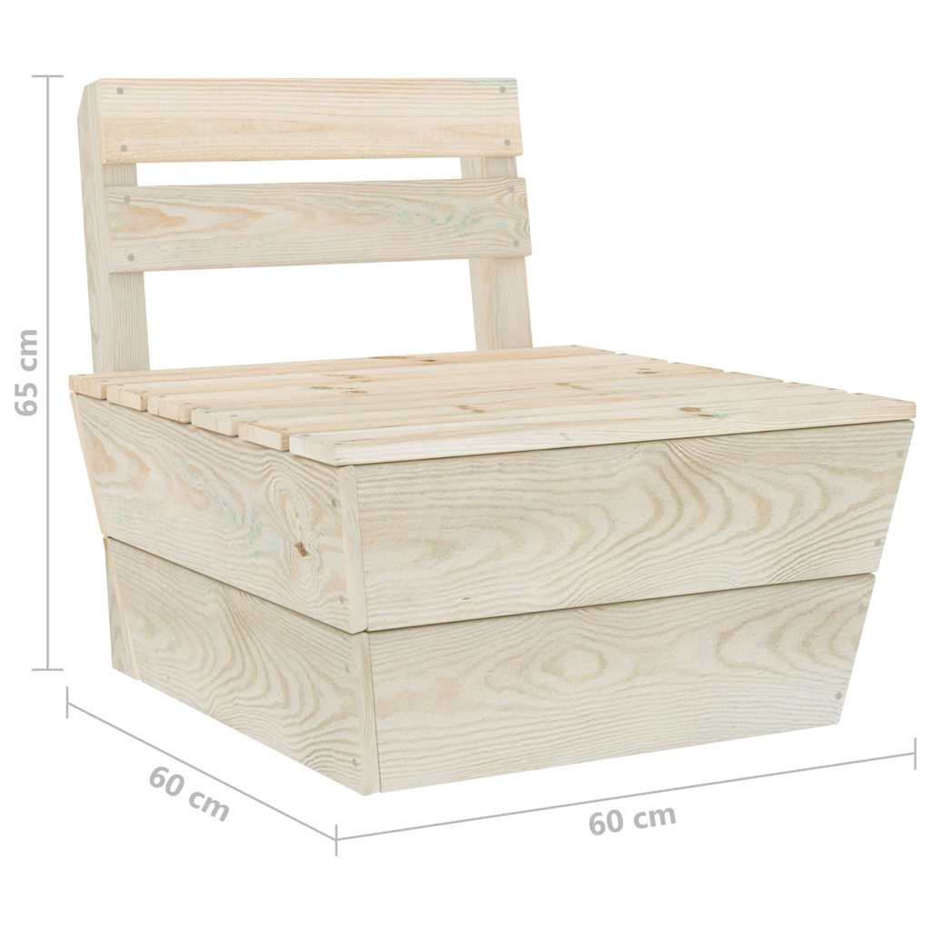 Set Divani da Giardino su Pallet 10 pz in Legno Abete Impregnato