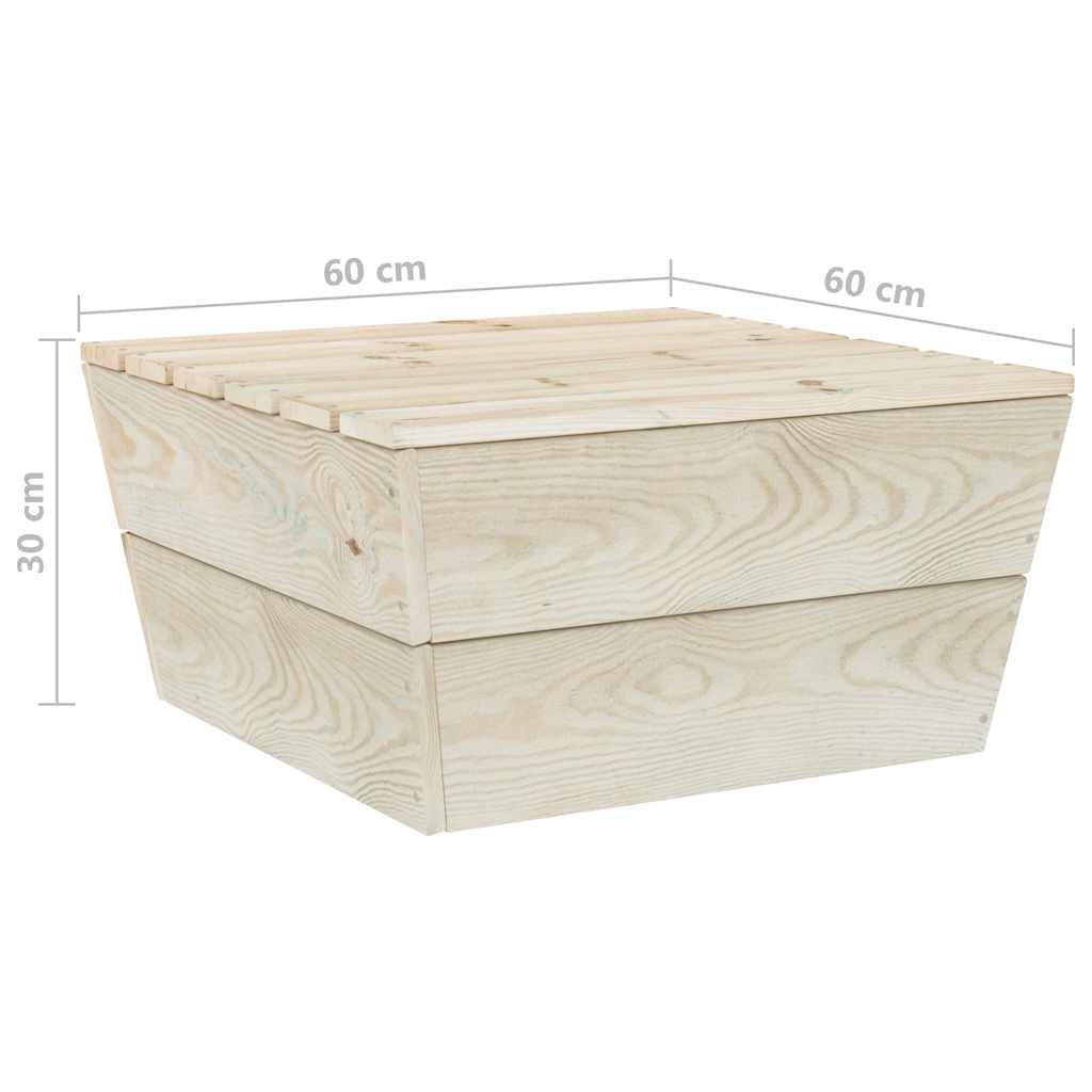 Set Divani da Giardino su Pallet 10 pz in Legno Abete Impregnato