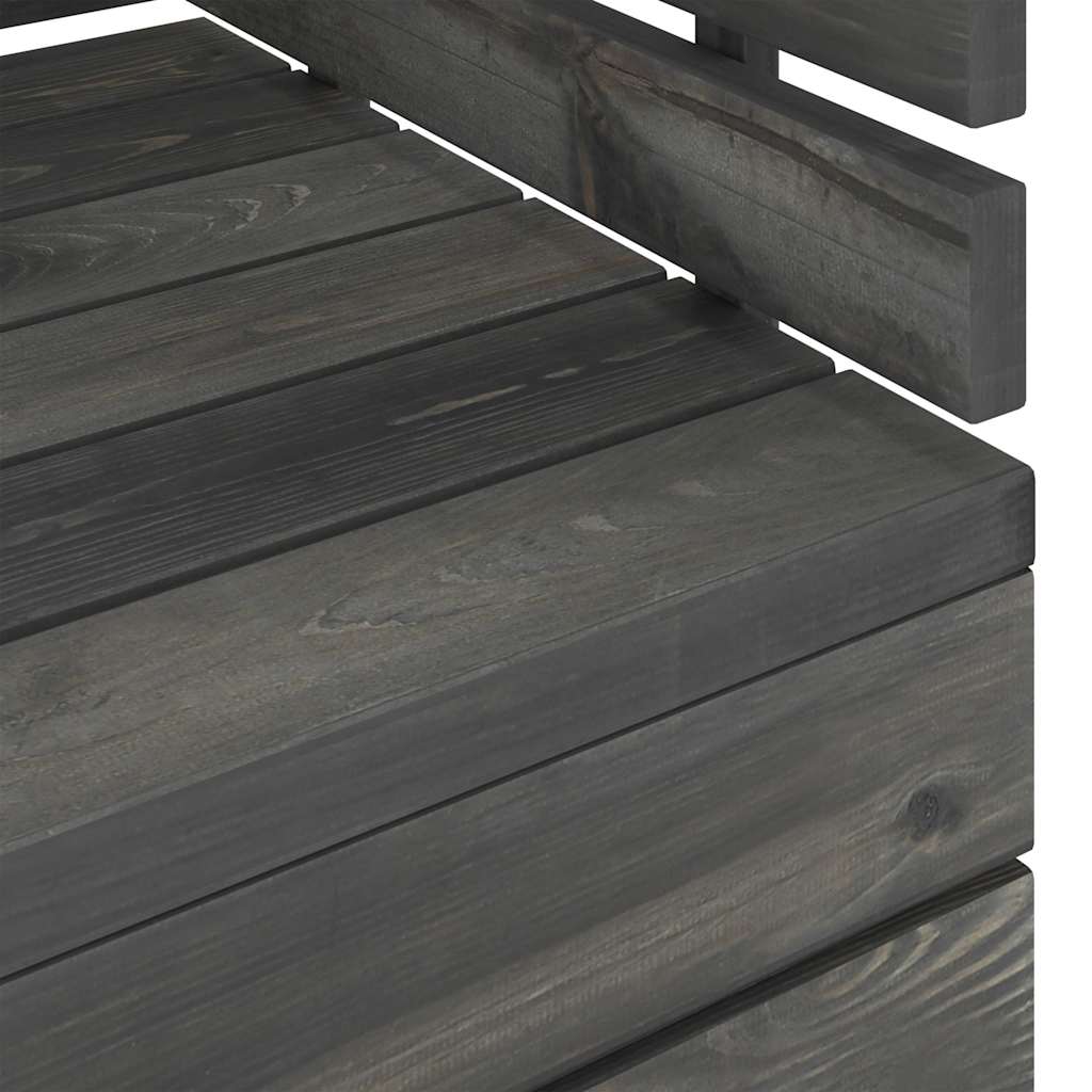 Set Divani da Giardino su Pallet 6 pz Legno Pino Grigio Scuro