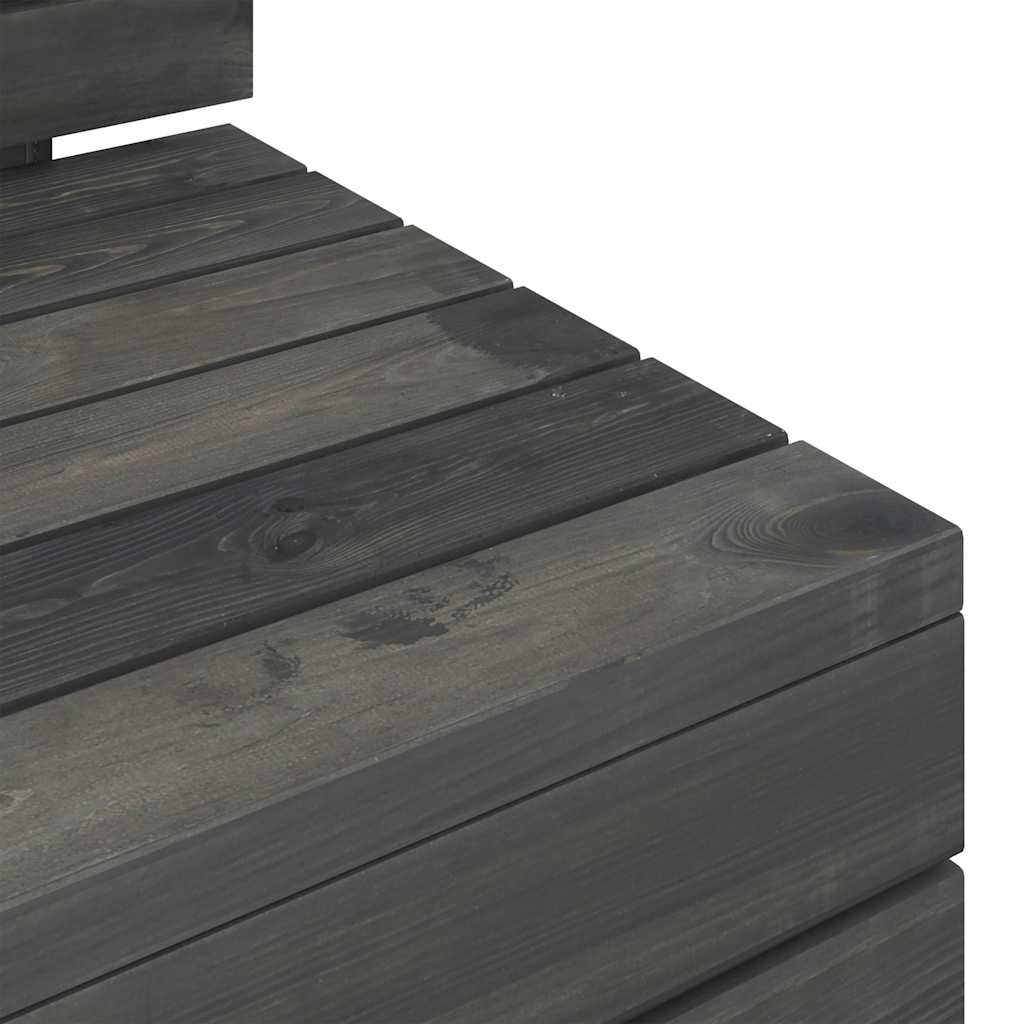 Set Divani da Giardino su Pallet 6 pz Legno Pino Grigio Scuro